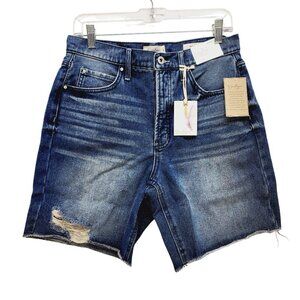 Jessica Simpson Womens Relaxed Short Distressed Denim Jeans Size 29